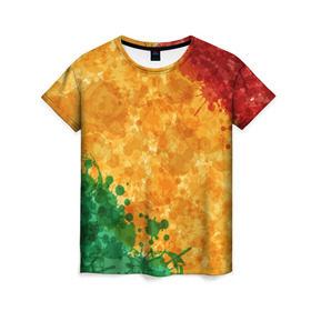 Женская футболка 3D с принтом Reggae в Тюмени, 100% полиэфир ( синтетическое хлопкоподобное полотно) | прямой крой, круглый вырез горловины, длина до линии бедер | бразилия | растоман | регги | хиппи