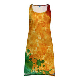 Платье-майка 3D с принтом Reggae в Тюмени, 100% полиэстер | полуприлегающий силуэт, широкие бретели, круглый вырез горловины, удлиненный подол сзади. | бразилия | растоман | регги | хиппи
