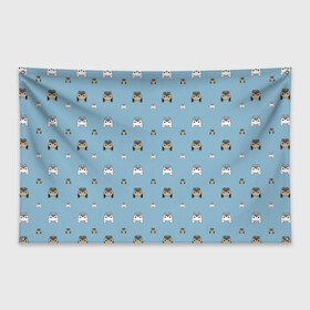 Флаг-баннер с принтом Бульки вниз головой в Тюмени, 100% полиэстер | размер 67 х 109 см, плотность ткани — 95 г/м2; по краям флага есть четыре люверса для крепления | английский | бульдог | пес | собака | французский