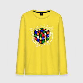 Мужской лонгслив хлопок с принтом Кубик Рубика в Тюмени, 100% хлопок |  | mathematica | магия. формулы | математик | математика | наука | технарь