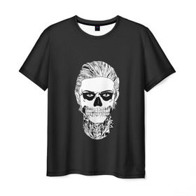 Мужская футболка 3D с принтом Tate Langdon в Тюмени, 100% полиэфир | прямой крой, круглый вырез горловины, длина до линии бедер | ahs | american horror story | langdon | tate | аиу | американская история ужасов | тейт