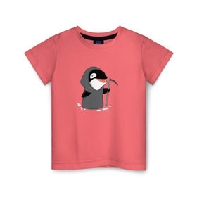 Детская футболка хлопок с принтом Косатка в Тюмени, 100% хлопок | круглый вырез горловины, полуприлегающий силуэт, длина до линии бедер | акула | дельфин | животные | касатка | кит | коса | лапочка | милый | мимими | море | рыбки | хищник