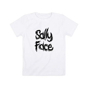 Детская футболка хлопок с принтом SALLY FACE в Тюмени, 100% хлопок | круглый вырез горловины, полуприлегающий силуэт, длина до линии бедер | face | game | horror | sally | sally face | игра | мальчик с протезом | салли | салли фейс | ужасы
