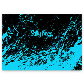 Поздравительная открытка с принтом SALLY FACE в Тюмени, 100% бумага | плотность бумаги 280 г/м2, матовая, на обратной стороне линовка и место для марки
 | Тематика изображения на принте: face | game | horror | sally | sally face | игра | мальчик с протезом | салли | салли фейс | ужасы