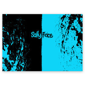 Поздравительная открытка с принтом SALLY FACE в Тюмени, 100% бумага | плотность бумаги 280 г/м2, матовая, на обратной стороне линовка и место для марки
 | Тематика изображения на принте: face | game | horror | sally | sally face | игра | мальчик с протезом | салли | салли фейс | ужасы