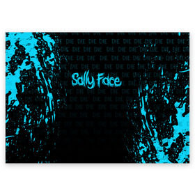 Поздравительная открытка с принтом SALLY FACE в Тюмени, 100% бумага | плотность бумаги 280 г/м2, матовая, на обратной стороне линовка и место для марки
 | Тематика изображения на принте: death | die | face | game | horror | sally | sally face | игра | мальчик с протезом | салли | салли фейс | ужасы