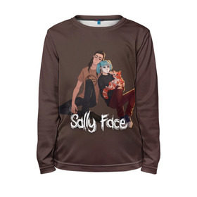 Детский лонгслив 3D с принтом Sally Face в Тюмени, 100% полиэстер | длинные рукава, круглый вырез горловины, полуприлегающий силуэт
 | blue | diane | face | fisher | gizmo | henry | johnson | killer | larry | sally | генри | гизмо | джонсон | диана | ларри | лицо | салли | фейс | фишер