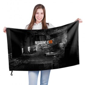 Флаг 3D с принтом RESIDENT EVIL 7 в Тюмени, 100% полиэстер | плотность ткани — 95 г/м2, размер — 67 х 109 см. Принт наносится с одной стороны | biohazard | biohazard 7 | crocodile | fang | game | hand | monster | new umbrella | resident evil | resident evil 7 | umbrella | umbrella corp | umbrella corporation | zombie