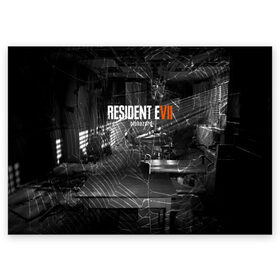 Поздравительная открытка с принтом RESIDENT EVIL 7 в Тюмени, 100% бумага | плотность бумаги 280 г/м2, матовая, на обратной стороне линовка и место для марки
 | biohazard | biohazard 7 | crocodile | fang | game | hand | monster | new umbrella | resident evil | resident evil 7 | umbrella | umbrella corp | umbrella corporation | zombie