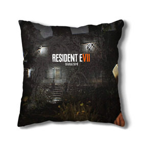 Подушка 3D с принтом RESIDENT EVIL 7 в Тюмени, наволочка – 100% полиэстер, наполнитель – холлофайбер (легкий наполнитель, не вызывает аллергию). | состоит из подушки и наволочки. Наволочка на молнии, легко снимается для стирки | Тематика изображения на принте: biohazard | biohazard 7 | crocodile | fang | game | hand | monster | new umbrella | resident evil | resident evil 7 | umbrella | umbrella corp | umbrella corporation | zombie