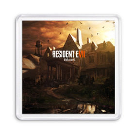 Магнит 55*55 с принтом RESIDENT EVIL 7 в Тюмени, Пластик | Размер: 65*65 мм; Размер печати: 55*55 мм | biohazard | biohazard 7 | crocodile | fang | game | hand | monster | new umbrella | resident evil | resident evil 7 | umbrella | umbrella corp | umbrella corporation | zombie