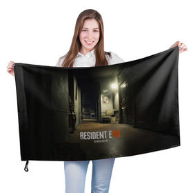 Флаг 3D с принтом RESIDENT EVIL 7 в Тюмени, 100% полиэстер | плотность ткани — 95 г/м2, размер — 67 х 109 см. Принт наносится с одной стороны | biohazard | biohazard 7 | crocodile | fang | game | hand | monster | new umbrella | resident evil | resident evil 7 | umbrella | umbrella corp | umbrella corporation | zombie