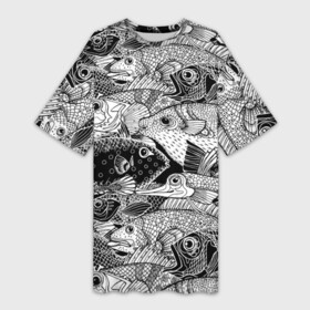 Платье-футболка 3D с принтом Рыбы в Тюмени,  |  | beautiful | best | cool | depth | fashio | fish | graphics | pattern | picture | trendy | underwater | water | world | youth | белый | вода | глубина | графика | картинка | красивый | крутой | лучший | мир | мода | модный | молодёжная | подводный | рисуно