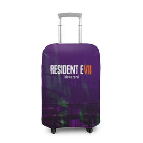 Чехол для чемодана 3D с принтом Resident evil 7 в Тюмени, 86% полиэфир, 14% спандекс | двустороннее нанесение принта, прорези для ручек и колес | 