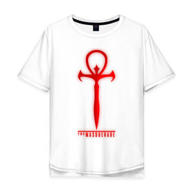 Мужская футболка хлопок Oversize с принтом Символ Маскарада в Тюмени, 100% хлопок | свободный крой, круглый ворот, “спинка” длиннее передней части | blood | bloodlines | game | the masquerade | vampire | вампир | капли | кровь | маскарад
