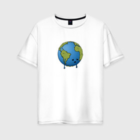 Женская футболка хлопок Oversize с принтом I Hate Humans в Тюмени, 100% хлопок | свободный крой, круглый ворот, спущенный рукав, длина до линии бедер
 | глобальное потепление | звезды | земля | катаклизм | космос | надпись | ненавижу людей | планета | природа | человечество | экология | юмор