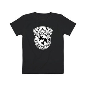 Детская футболка хлопок с принтом S.T.A.R.S. RACCOON CITY в Тюмени, 100% хлопок | круглый вырез горловины, полуприлегающий силуэт, длина до линии бедер | Тематика изображения на принте: ada wong | biohazard | game | gamer | leon | logo | mistic | raccoon city | re2 | resident evil 2 | rpd | stars | umbrella | ада вонг | амбрелла | зомби | игра | мистика | ужасы