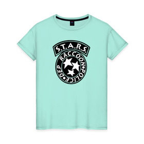 Женская футболка хлопок с принтом S.T.A.R.S. RACCOON CITY в Тюмени, 100% хлопок | прямой крой, круглый вырез горловины, длина до линии бедер, слегка спущенное плечо | ada wong | biohazard | game | gamer | leon | logo | mistic | raccoon city | re2 | resident evil 2 | rpd | stars | umbrella | ада вонг | амбрелла | зомби | игра | мистика | ужасы