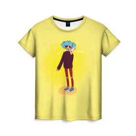 Женская футболка 3D с принтом Sally Face в Тюмени, 100% полиэфир ( синтетическое хлопкоподобное полотно) | прямой крой, круглый вырез горловины, длина до линии бедер | 