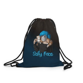 Рюкзак-мешок 3D с принтом Sally Face в Тюмени, 100% полиэстер | плотность ткани — 200 г/м2, размер — 35 х 45 см; лямки — толстые шнурки, застежка на шнуровке, без карманов и подкладки | sally face | гизмо | девид | девочка | игра | лари | ларри | мальчик | маска | мрачная | на лице | пых | с протезом | сал | сали | салли | салли фейс | фейс | фэйс | эддисон | эшли