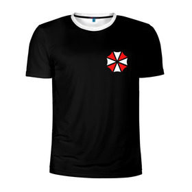 Мужская футболка 3D спортивная с принтом UMBRELLA CORP (НА СПИНЕ) в Тюмени, 100% полиэстер с улучшенными характеристиками | приталенный силуэт, круглая горловина, широкие плечи, сужается к линии бедра | Тематика изображения на принте: ada wong | biohazard | game | gamer | leon | logo | mistic | raccoon city | re2 | resident evil 2 | rpd | stars | umbrella | ада вонг | амбрелла | зомби | игра | мистика | ужасы