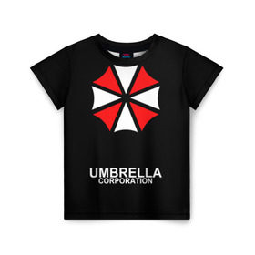 Детская футболка 3D с принтом РЮКЗАК UMBRELLA в Тюмени, 100% гипоаллергенный полиэфир | прямой крой, круглый вырез горловины, длина до линии бедер, чуть спущенное плечо, ткань немного тянется | Тематика изображения на принте: ada wong | biohazard | game | gamer | leon | logo | mistic | raccoon city | re2 | resident evil 2 | rpd | stars | umbrella | ада вонг | амбрелла | зомби | игра | мистика | ужасы