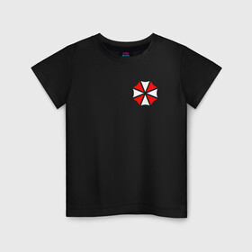 Детская футболка хлопок с принтом UMBRELLA CORP (НА СПИНЕ) в Тюмени, 100% хлопок | круглый вырез горловины, полуприлегающий силуэт, длина до линии бедер | Тематика изображения на принте: ada wong | biohazard | game | gamer | leon | logo | mistic | raccoon city | re2 | resident evil 2 | rpd | stars | umbrella | ада вонг | амбрелла | зомби | игра | мистика | ужасы