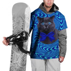 Накидка на куртку 3D с принтом Гипнотический кот в Тюмени, 100% полиэстер |  | Тематика изображения на принте: big | арт | крупные арты | крупные принты | сумасшедшие арты