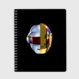 Тетрадь с принтом Daft Punk в Тюмени, 100% бумага | 48 листов, плотность листов — 60 г/м2, плотность картонной обложки — 250 г/м2. Листы скреплены сбоку удобной пружинной спиралью. Уголки страниц и обложки скругленные. Цвет линий — светло-серый
 | daft punk | electronic | house | human | music | robot | дафт панк | музыка | синти поп | хаус | электроника