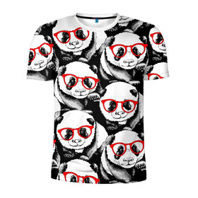 Мужская футболка 3D спортивная с принтом Панды в красных очках в Тюмени, 100% полиэстер с улучшенными характеристиками | приталенный силуэт, круглая горловина, широкие плечи, сужается к линии бедра | Тематика изображения на принте: animals | bears | funny | head | muzzl | pandas | red | весёлые | взгляд | голова | графика | животные | искусство | картинка | красивый | красные | крутой | медведи | мода | модный | молодёжная | очки | панды | рисунок