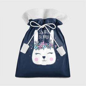 Подарочный 3D мешок с принтом Sweet bunny в Тюмени, 100% полиэстер | Размер: 29*39 см | art | creat | drawing | graphics | picture | белый | влюбленный | графика | день святого валентина | заяц | зеленый | искусство | картинка | кролик | крутой | лучший | любовь | модный | подарок | праздник | пушистый