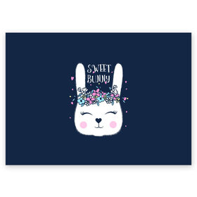 Поздравительная открытка с принтом Sweet bunny в Тюмени, 100% бумага | плотность бумаги 280 г/м2, матовая, на обратной стороне линовка и место для марки
 | art | creat | drawing | graphics | picture | белый | влюбленный | графика | день святого валентина | заяц | зеленый | искусство | картинка | кролик | крутой | лучший | любовь | модный | подарок | праздник | пушистый