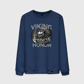Мужской свитшот хлопок с принтом Викинг в Тюмени, 100% хлопок |  | Тематика изображения на принте: viking | викинг | викинги | дракар | драккар | честь
