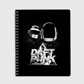 Тетрадь с принтом Daft Punk в Тюмени, 100% бумага | 48 листов, плотность листов — 60 г/м2, плотность картонной обложки — 250 г/м2. Листы скреплены сбоку удобной пружинной спиралью. Уголки страниц и обложки скругленные. Цвет линий — светло-серый
 | daft punk | electronic | house | human | music | robot | дафт панк | музыка | синти поп | хаус | электроника