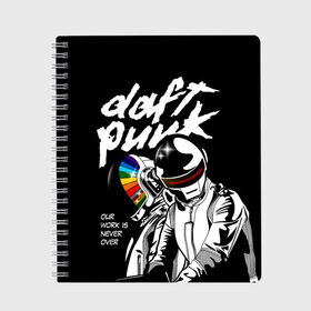 Тетрадь с принтом Daft Punk в Тюмени, 100% бумага | 48 листов, плотность листов — 60 г/м2, плотность картонной обложки — 250 г/м2. Листы скреплены сбоку удобной пружинной спиралью. Уголки страниц и обложки скругленные. Цвет линий — светло-серый
 | daft punk | electronic | house | human | music | robot | дафт панк | музыка | синти поп | хаус | электроника