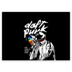 Поздравительная открытка с принтом Daft Punk в Тюмени, 100% бумага | плотность бумаги 280 г/м2, матовая, на обратной стороне линовка и место для марки
 | daft punk | electronic | house | human | music | robot | дафт панк | музыка | синти поп | хаус | электроника