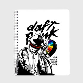 Тетрадь с принтом Daft Punk в Тюмени, 100% бумага | 48 листов, плотность листов — 60 г/м2, плотность картонной обложки — 250 г/м2. Листы скреплены сбоку удобной пружинной спиралью. Уголки страниц и обложки скругленные. Цвет линий — светло-серый
 | daft punk | electronic | house | human | music | robot | дафт панк | музыка | синти поп | хаус | электроника