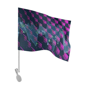 Флаг для автомобиля с принтом Abstraction hy-tech в Тюмени, 100% полиэстер | Размер: 30*21 см | abstract | abstraction | comb | cyberpunk | texture | абстракция | бронь | броня | кибер панк | соты | стальные соты | текстуры