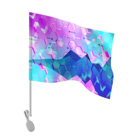 Флаг для автомобиля с принтом БРОНЯ в Тюмени, 100% полиэстер | Размер: 30*21 см | abstract | abstraction | comb | cyberpunk | texture | абстракция | бронь | броня | кибер панк | соты | стальные соты | текстуры