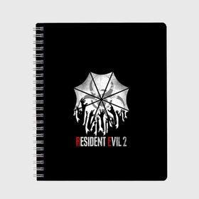 Тетрадь с принтом Resident Evil 2 в Тюмени, 100% бумага | 48 листов, плотность листов — 60 г/м2, плотность картонной обложки — 250 г/м2. Листы скреплены сбоку удобной пружинной спиралью. Уголки страниц и обложки скругленные. Цвет линий — светло-серый
 | 2 | biohazard | claire | evil | horror | raccoon | resident | survival | t virus | t вирус | выживание | зла | кеннеди | клэр | леон | обитель | раккун | редфилд | скотт | ужас