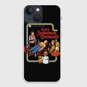 Чехол для iPhone 13 mini с принтом Lets Summon Demons в Тюмени,  |  | 80 е | 80s | 90 е | 90s | oldschool | retro | retrowave | stranger thing | vintage | винтаж | олдскул | ретро | ретровейв | странные дела