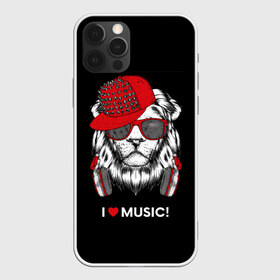 Чехол для iPhone 12 Pro Max с принтом I love music! в Тюмени, Силикон |  | Тематика изображения на принте: art | creativity | drawing | graphics | ph | picture | бейсболка | голова | графика | грива | дикий | животное | искусство | картинка | красный | крутой | лев | лучший | модный | музыка | наушники | очки | рисунок | сердце