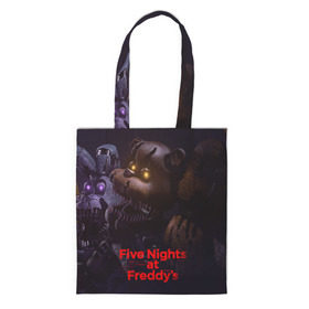 Сумка 3D повседневная с принтом Five Nights at Freddy`s в Тюмени, 100% полиэстер | Плотность: 200 г/м2; Размер: 34×35 см; Высота лямок: 30 см | five nights at freddy s | game | horror | игры | механические куклы | ночь | охранник | пять ночей у фредди | светящиеся глаза | ужас