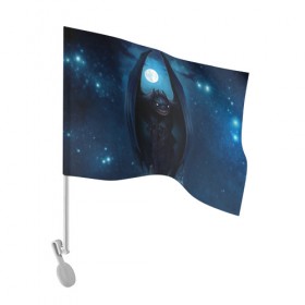 Флаг для автомобиля с принтом Night Fury в Тюмени, 100% полиэстер | Размер: 30*21 см | how to train your dragon | night fury | беззубик | дракон | как приручить дракона | луна | ночная фурия | ночь | полнолуние