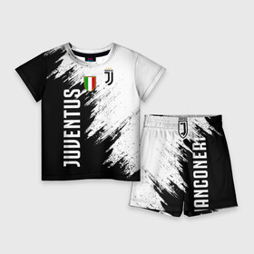 Детский костюм с шортами 3D с принтом Ювентус в Тюмени,  |  | Тематика изображения на принте: bianconeri | juve | juventus | италия | роналду | серия а | турин | форма | футбол | футболист | футбольная | футбольный клуб | черно белые | юве | ювентус