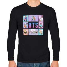 Мужской лонгслив хлопок с принтом BTS в Тюмени, 100% хлопок |  | bangtan boys | bt21 | bts | bts army | bts stickers | j hope | jimin | jin | jungkook | k pop | rap monster | rapmon | suga | v | бтс | корея | стикеры bts