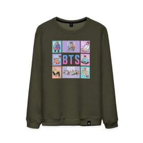 Мужской свитшот хлопок с принтом BTS в Тюмени, 100% хлопок |  | bangtan boys | bt21 | bts | bts army | bts stickers | j hope | jimin | jin | jungkook | k pop | rap monster | rapmon | suga | v | бтс | корея | стикеры bts