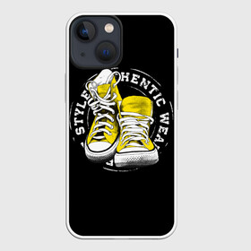 Чехол для iPhone 13 mini с принтом Sporty style, sneakers в Тюмени,  |  | sport | streng | бег | белый | графика | жёлтый | искусство | картинка | кеды | крутой | лучший | мода | молодежная | надпись | обувь | путешествие | рисунок | сила | скорость | спорт | спортивная | стиль
