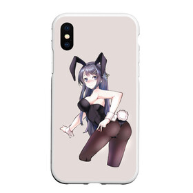 Чехол для iPhone XS Max матовый с принтом Bunny Girl в Тюмени, Силикон | Область печати: задняя сторона чехла, без боковых панелей | anime | rascal does not dream of bunny girl senpai | seishun buta yarou wa bunny girl senpai | аниме | сакурадзима май | сакута | этот глупый свин не понимает мечту девочки зайки