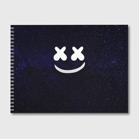 Альбом для рисования с принтом Marshmello Cosmos в Тюмени, 100% бумага
 | матовая бумага, плотность 200 мг. | Тематика изображения на принте: marshmello | диджей | звезды | клуб | клубная музыка | космос | маршмеллоу | маршмэлло | маршмэллоу | музыка | небо | ночь | электронная